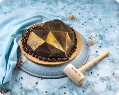 Gold Heart Pinata Cake